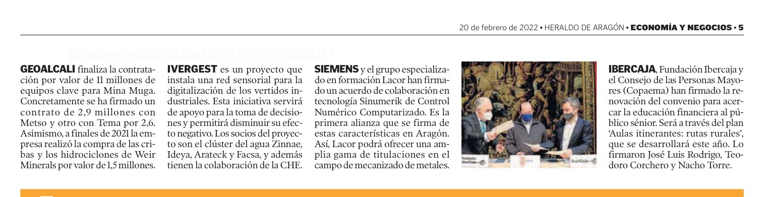 heraldo noticia siemens y lacor formacion Heraldo de Aragón : SIEMENS y el grupo especializado en formación Lacor han firmado un acuerdo de colaboración